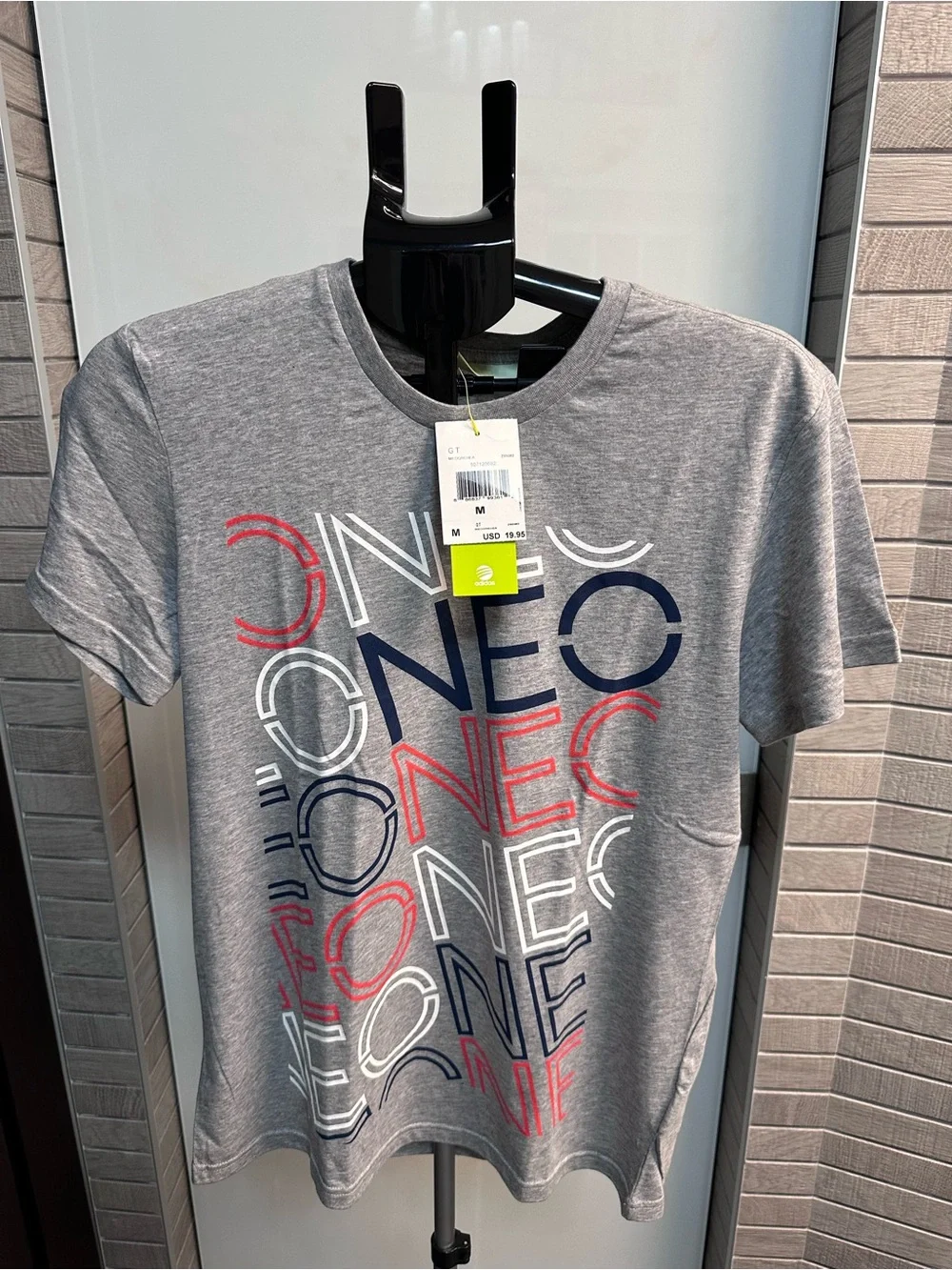 Adidas NEO Vintage Retro Grey Graphic Print Men's T-Shirt